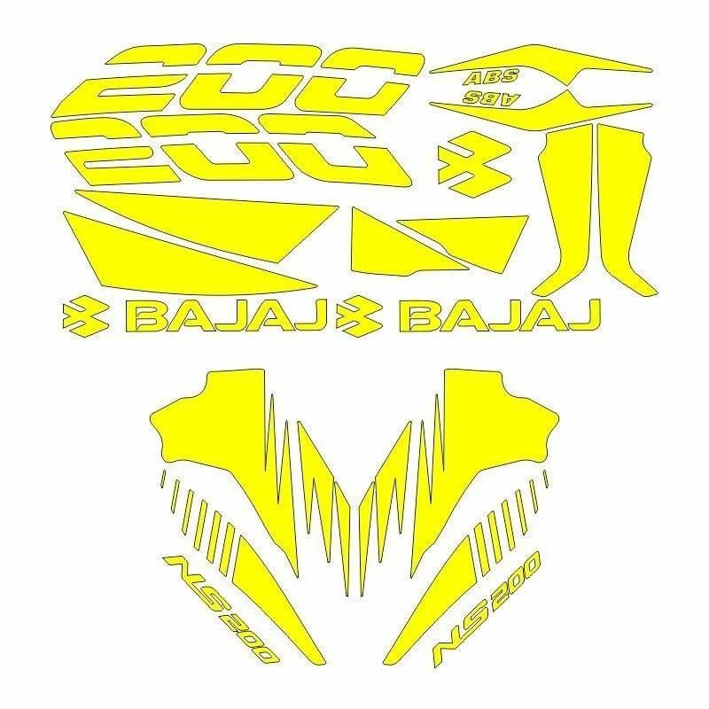 Bajaj Pulsar Ns 200 Sarı Sticker Set