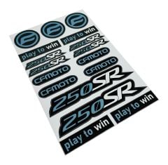 Cf Moto SR 250 Uyumlu Mavi Beyaz 17 Parça A4 Sticker Seti