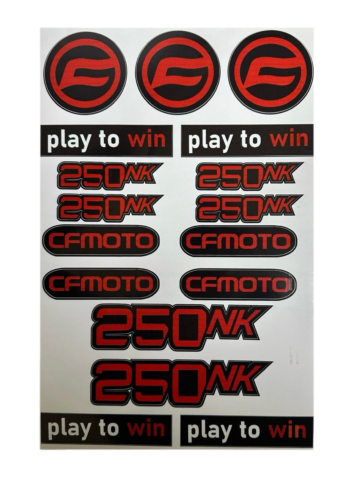 Cf Moto NK 250 Uyumlu Kırmızı Beyaz 17 Parça A4 Sticker Seti