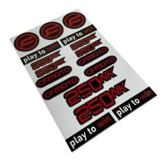 Cf Moto NK 250 Uyumlu Kırmızı Beyaz 17 Parça A4 Sticker Seti