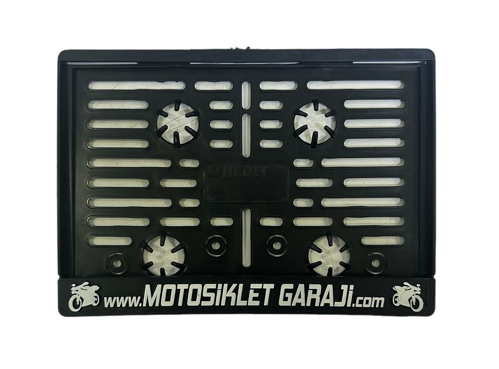 Lisanslı Motosiklet Garajı Plakalığı Beyaz