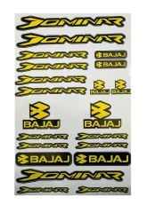 Bajaj Dominar Uyumlu Sarı 21 Parça A4 Sticker Seti