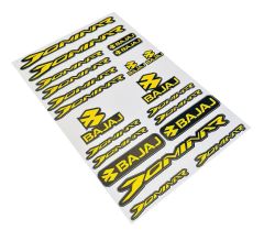 Bajaj Dominar Uyumlu Sarı 21 Parça A4 Sticker Seti