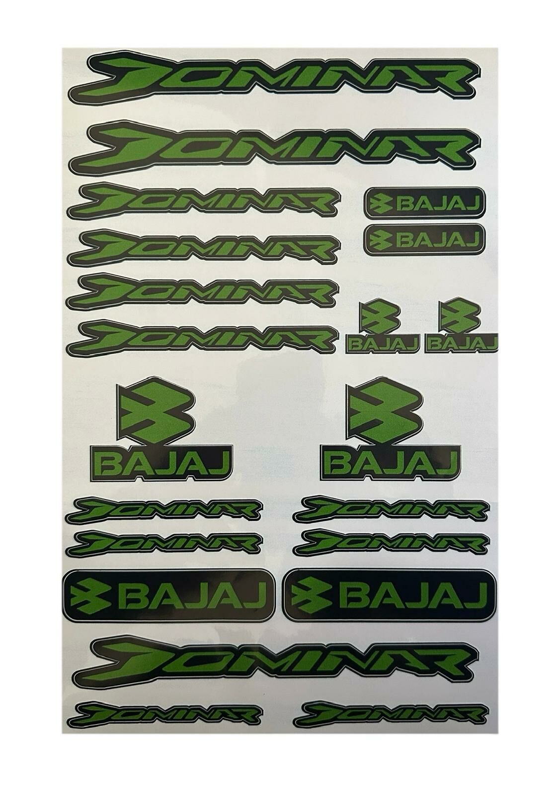 Bajaj Dominar Uyumlu Siyah Yeşil 21 Parça A4 Sticker Seti
