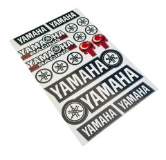 Yamaha Racing Siyah Beyaz 17 Parça A4 Sticker Seti