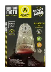 Auvray B-Lock 10 Sra Sertifikalı Çelik Alarmlı Disk Kilidi 10 Mm 120db