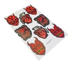 Motogaj Devil Desenli 8 Parça A4 Sticker Seti