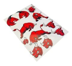 Motogaj Boğa Desenli 11 Parça A4 Sticker Seti