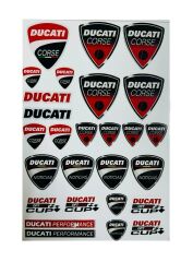 Ducati Performance 27 Parça Kırmızı Siyah A4 Sticker Seti
