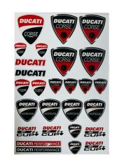 Ducati Performance 27 Parça Kırmızı Siyah A4 Sticker Seti