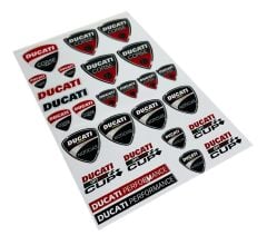 Ducati Performance 27 Parça Kırmızı Siyah A4 Sticker Seti