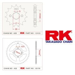 Honda Cbf 150 / Cbr 125 RK Ön Arka Dişli Seti 428-15/42 T