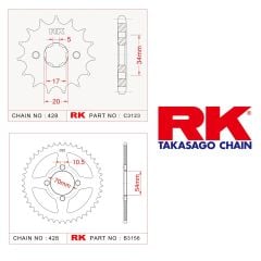 Honda Cbf 150 / Cbr 125 RK Ön Arka Dişli Seti 428-15/42 T