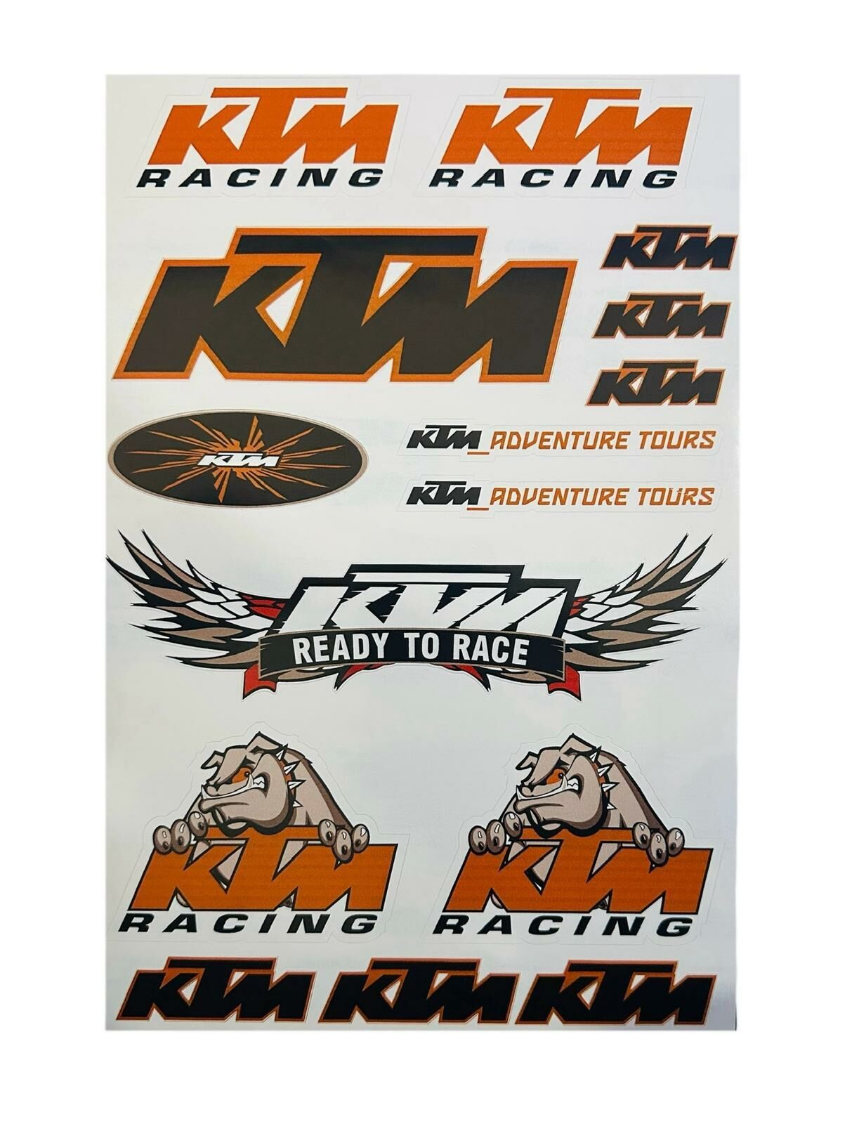 Ktm Turuncu Siyah 15 Parça A4 Sticker Seti