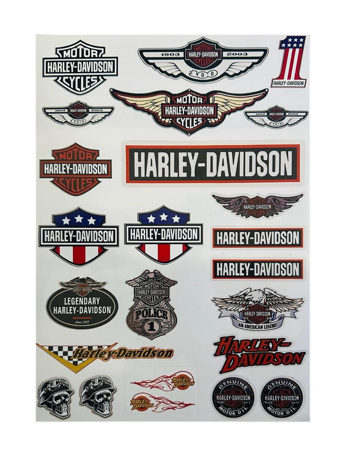 Harley Davidson 23 Parça A4 Sticker Seti