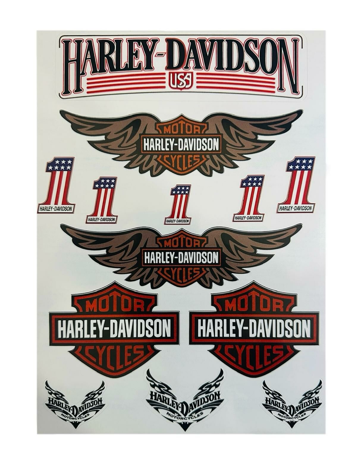 Harley Davidson 13 Parça A4 Sticker Seti