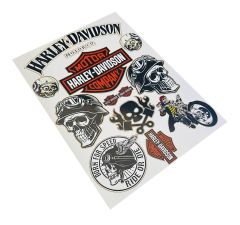 Harley Davidson Kuru Kafa Desenli 13 Parça A4 Sticker Seti