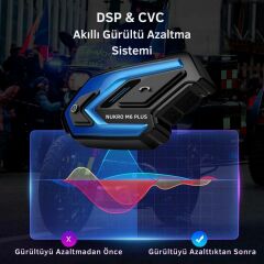 Nukrotech Nukro M6 Plus Profesyonel Kask İnterkom Kırmızı