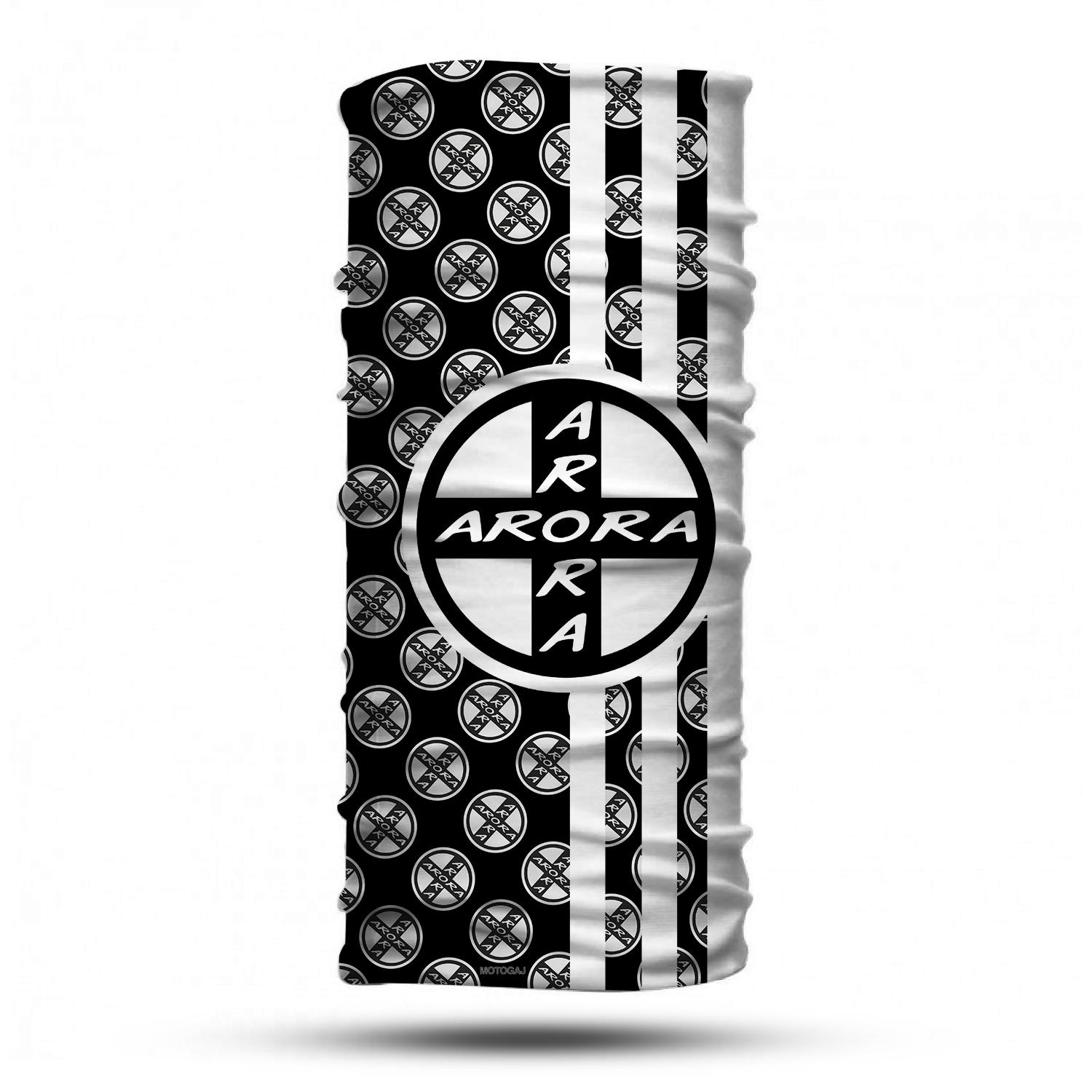 Motogaj Arora Desenli Siyah Beyaz Bandana Buff