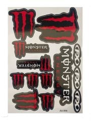 Mg Moto Monster Kırmızı A4 Sticker (A4-085)