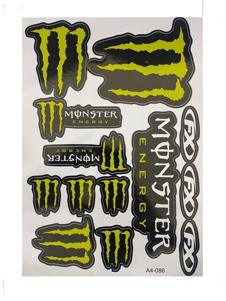 Mg Moto Monster Fıstık Yeşil A4 Sticker (A4-086)
