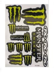 Mg Moto Monster Fıstık Yeşil A4 Sticker (A4-086)