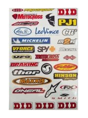 Motogaj Karışık Marka Desenli 30 Parça A4 Sticker Seti