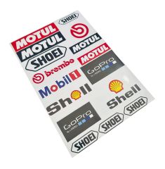 Motogaj Karışık Marka Desenli 16 Parça A4 Sticker Seti