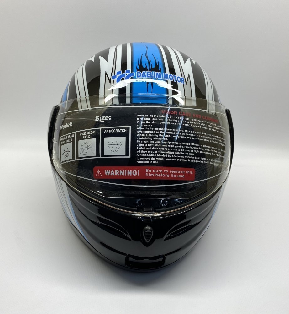 BLD Boyunluklu Çene Açılır Kask Siyah-Mavi