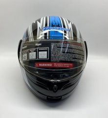BLD Boyunluklu Çene Açılır Kask Siyah-Mavi