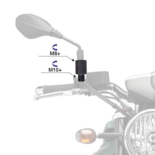 Motogaj +8 +10 Ayna Uzatma Adaptörü Siyah