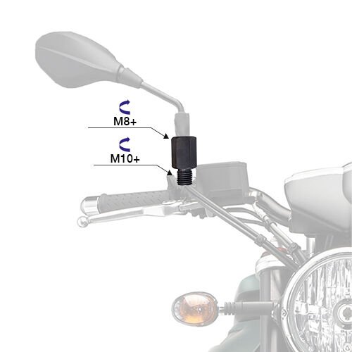 Motogaj +8 +10 Ayna Uzatma Adaptörü Siyah
