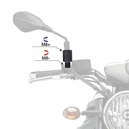 Motogaj +8 -8 Ayna Uzatma Adaptörü Siyah