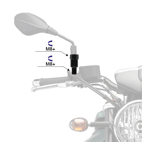 Honda Spacy Alpha 110  +8 +8 Ayna Uzatma Adaptörü Siyah 2015-2018