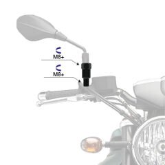 Honda Spacy 110 +8 +8 Ayna Uzatma Adaptörü Siyah