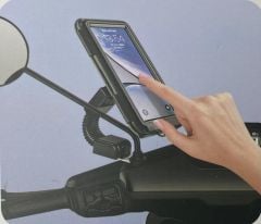 Mg Moto 6.3 İnç Ayna Bağlantılı Kapaklı Telefon Tutucu