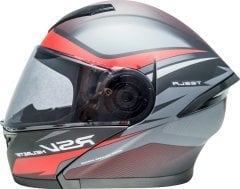 Free-M Fr-965 Mat Red Graphic Çene Açılır Kask