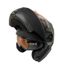Vinz 162 Güneş Vizörlü Çene Açılır Kask Mat Siyah