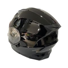 Vinz 162 Güneş Vizörlü Çene Açılır Kask Parlak Siyah