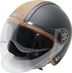 Free-M Fr-612 Brown-Black Leather Açık Kask