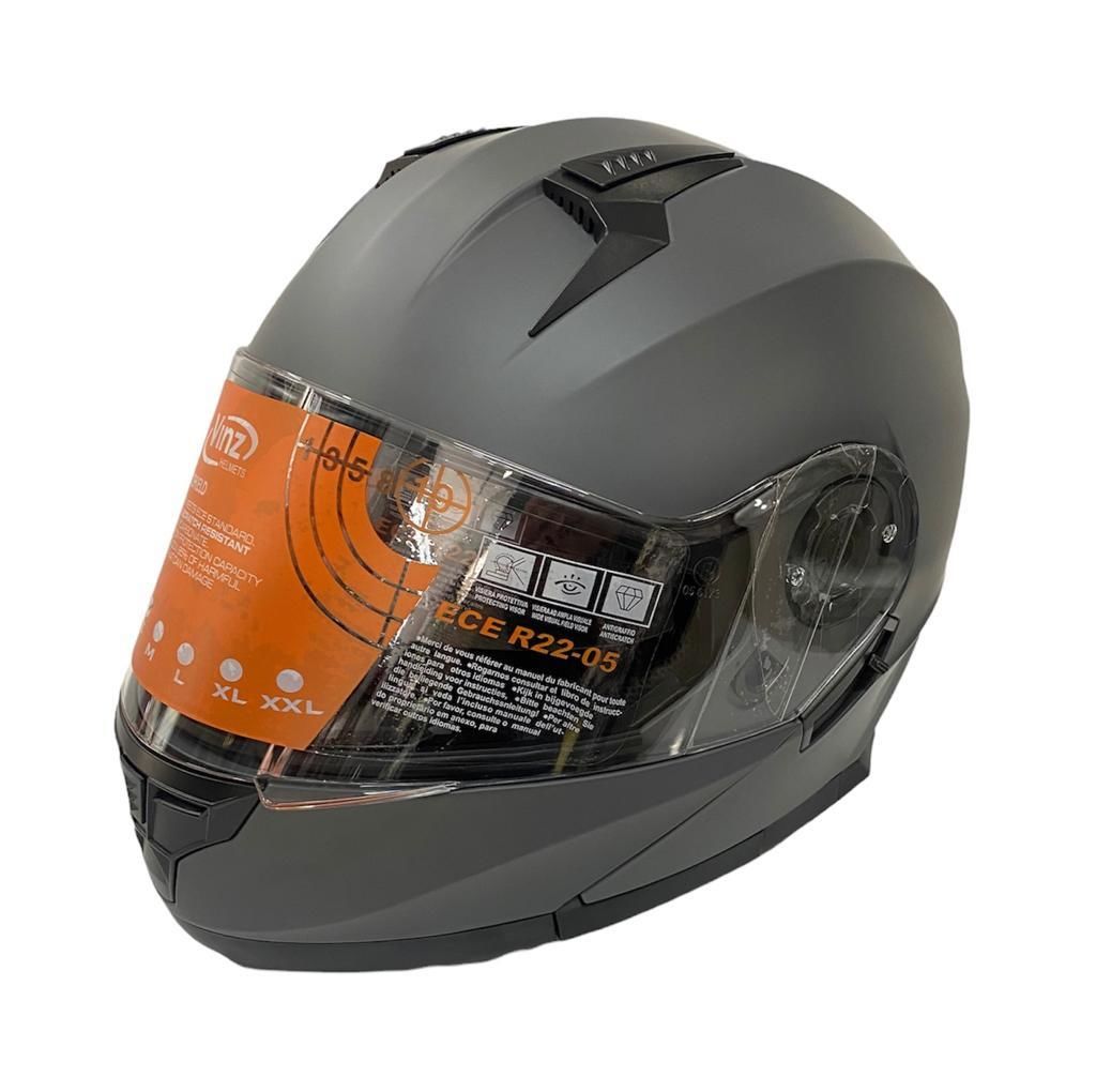 Vınz 162 Güneş Vizörlü Çene Açılır Kask Mat Gri