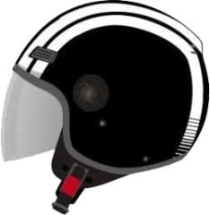 MTS M-809-A Black-White Açık Kask