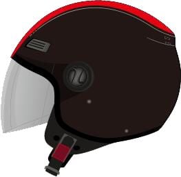 MTS M-809-A Black Graphic Açık Kask