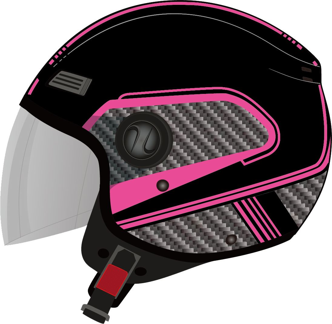 MTS M-809-A Pink Graphic Açık Kask