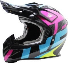 Free-M Fr-801 Pink-Blue-Black Cross Kask
