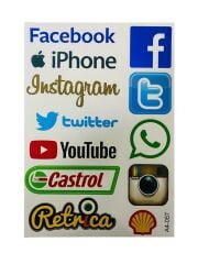 Mg Moto Sosyal Medya Logolu A4 Sticker