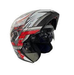 Ncr  162 Kırmızı Çene Açılır Kask