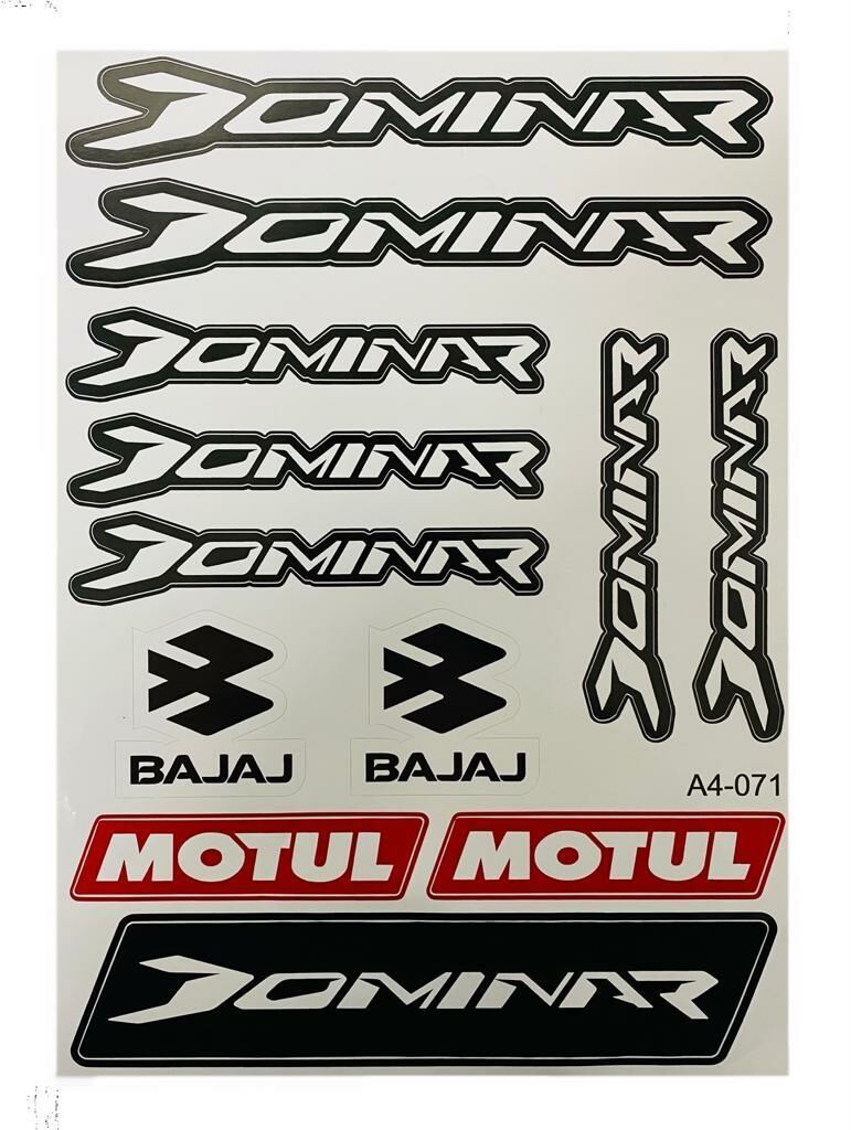 Bajaj Dominar Beyaz A4 Sticker