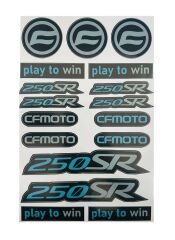 Cf Moto SR 250 Uyumlu Mavi 17 Parça A4 Sticker Seti