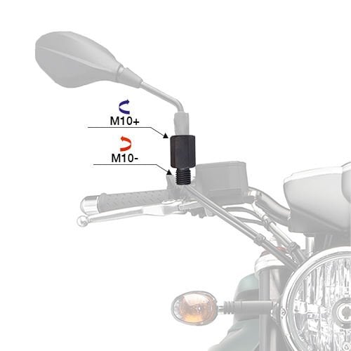 Motogaj +10 -10 Ayna Uzatma Adaptörü Siyah